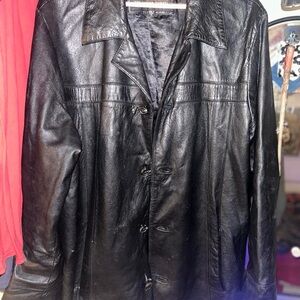 1980s Wilson Leather Jacket With Satin Lining and Lapel